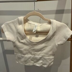 AERIE  White Ribbed Top